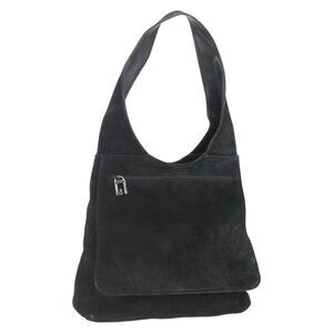 Authentic GUCCI Shoulder Bag Suede Black